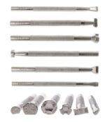 Kit Pinos Bordar Estampar Entalhe Couro 6 Pçs Leathercraft - Imagem 3