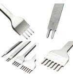 Kit Garfos Furador Couro Cinzel Costura Sovela Furação 4mm - Imagem 5