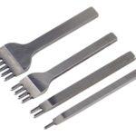 Kit Garfos Furador Couro Cinzel Costura Sovela Furação 5mm