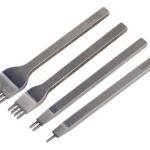 Kit Garfos Furador Couro Cinzel Costura Sovela Furação 3mm