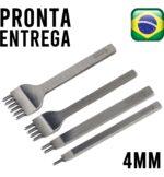 Kit Garfos Furador Couro Cinzel Costura Sovela Furação 4mm - Imagem 2