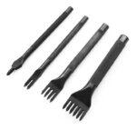 Kit Garfos Furador Couro Cinzel Costura Sovela Furação 5mm