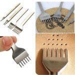 Kit Garfos Furador Couro Cinzel Costura Sovela Furação 4mm - Imagem 3
