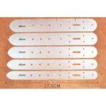 Kit de gabaritos para furacao de cintos - regua com 5 larguras 25 a 40mm
